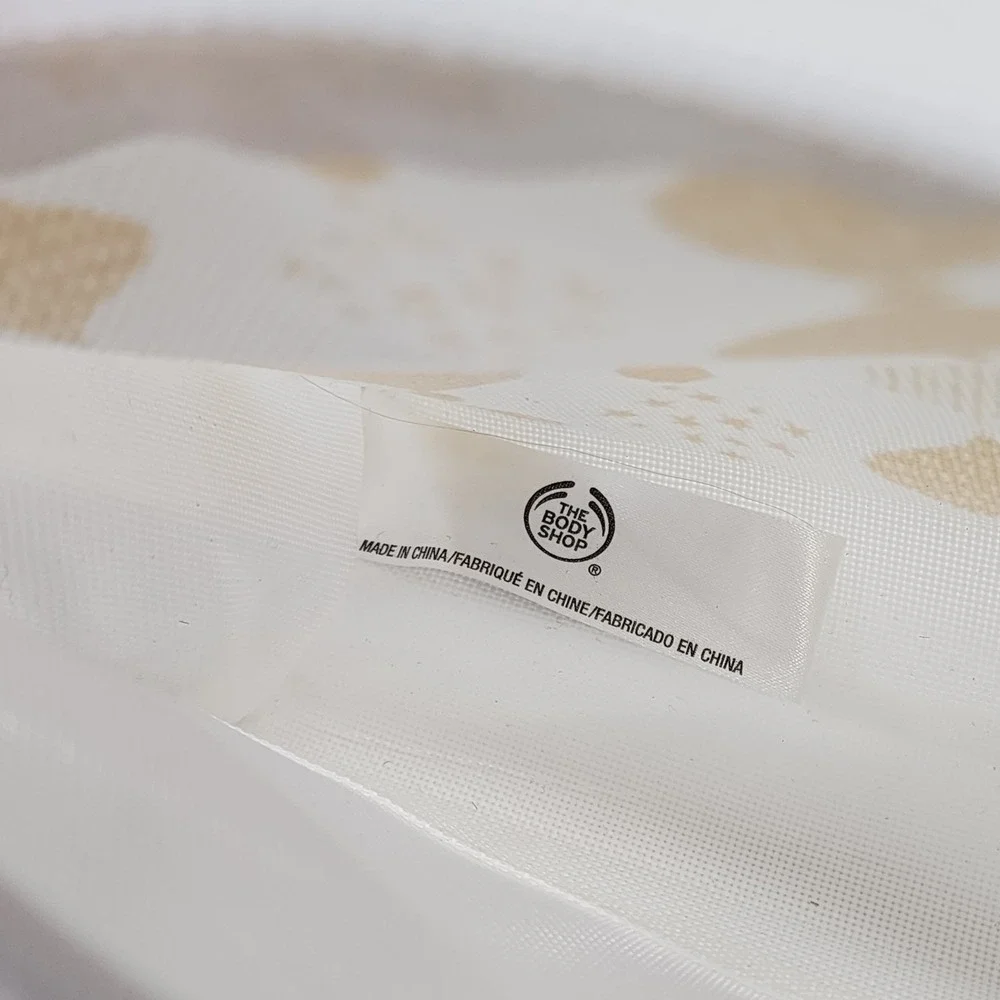 The Body Shop Cosmetic Make-Up Zip Canvas Mesh 7.75